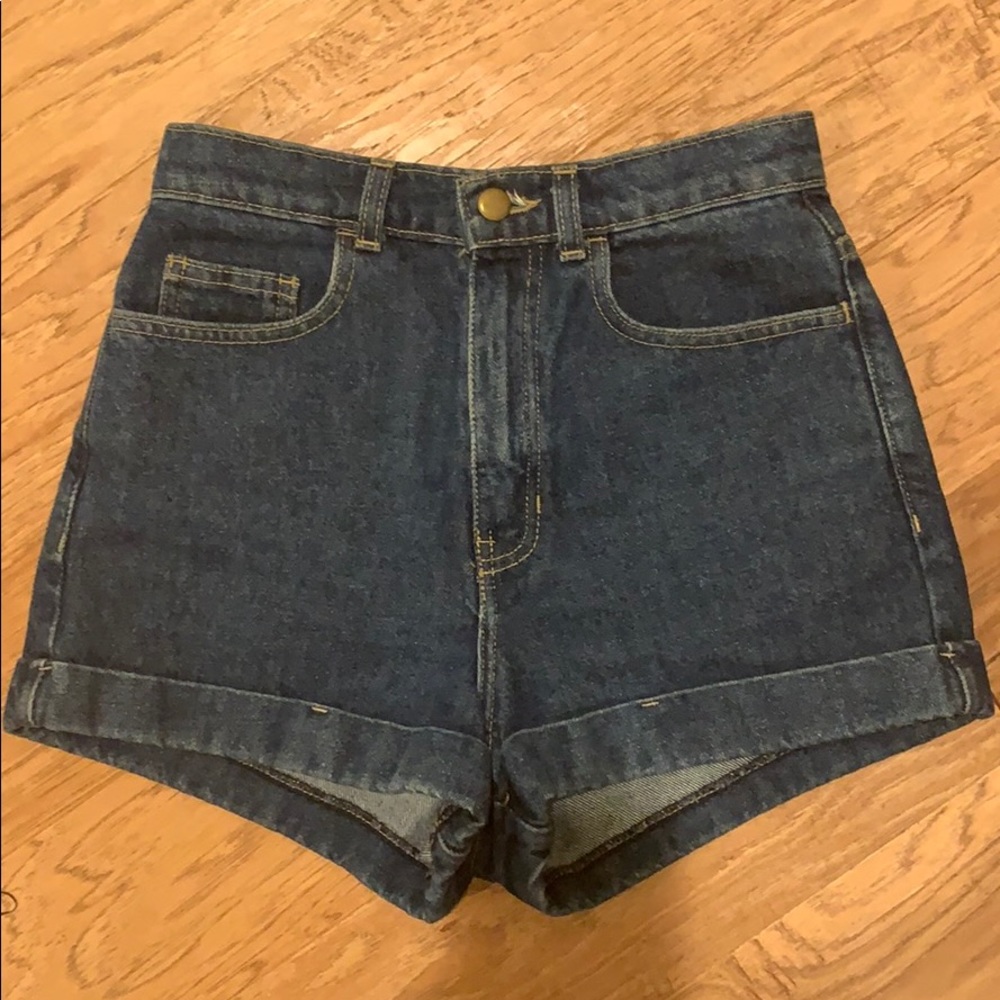American apparel high waisted denim shorts 26